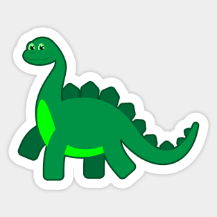 Adorable Long Neck Green Dinosaur Sticker